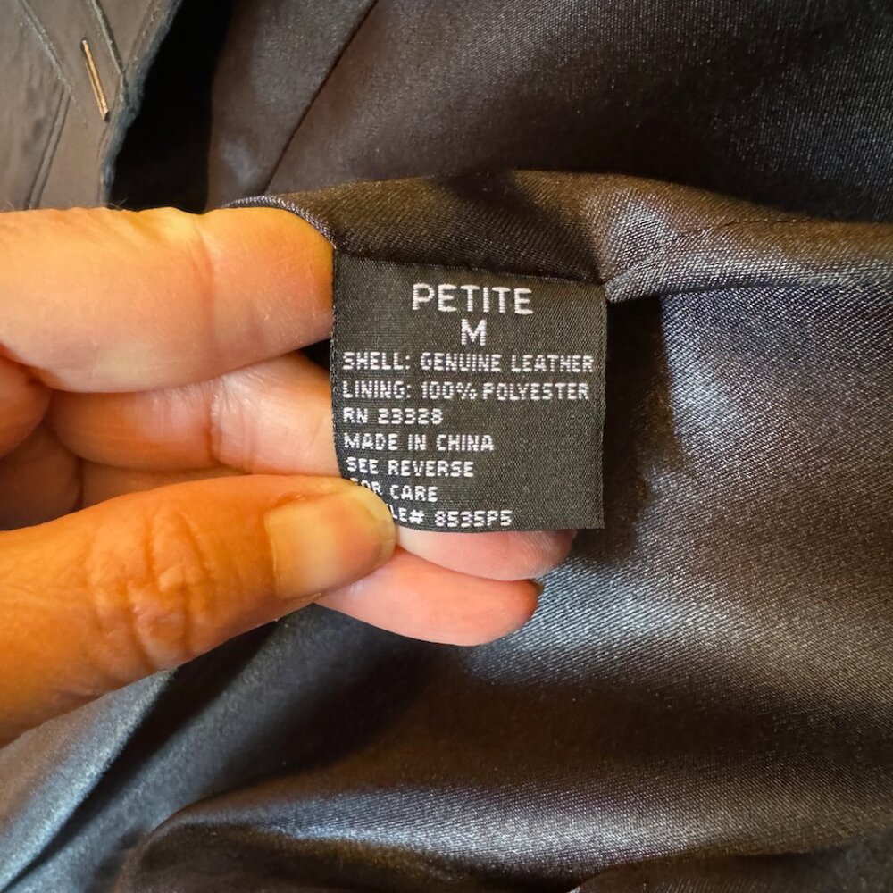 Artifacts Black Leather Jacket Coat Cool Snap Clo… - image 2